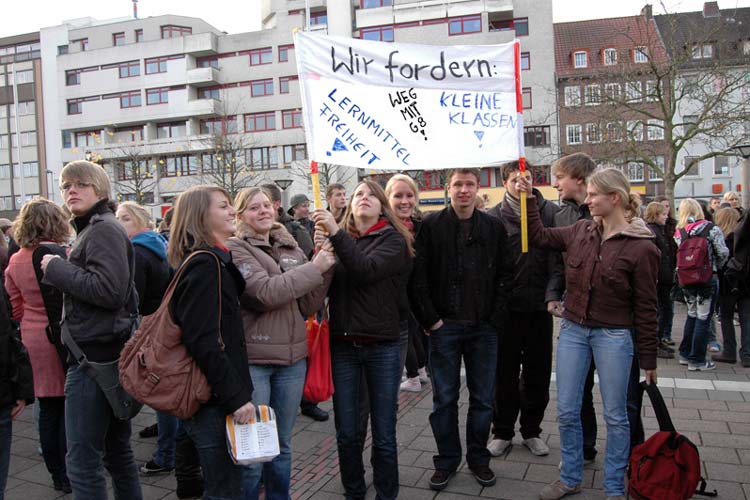 Auch in Oldenburg wurde gegen das G8 – das achtjährige Gymnasium – demonstriert.