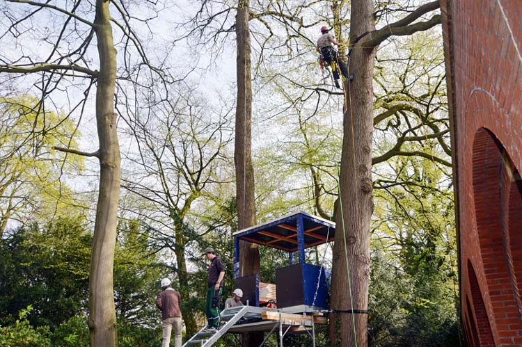 n dieser Woche werden fünf Baumhäuser im Oldenburger Schlossgarten installiert.