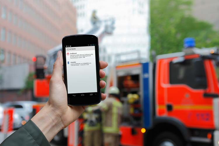 Katwarn, das kommunale Warn- und Informationssystem, gibt es jetzt auch für Android-Smartphones.