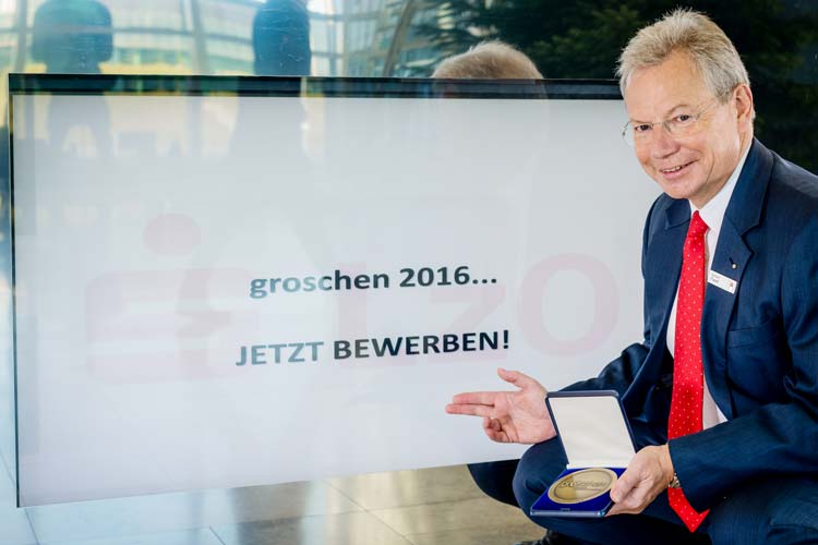 Gerhard Fiand, Vorsitzender des Vorstands der LzO und neuer Jurypräsident des groschen 2016 lädt zur Teilnahme am Wettbewerb ein.