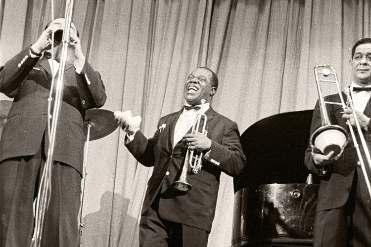 Louis Armstrong in der Weser-Ems Halle 1958.