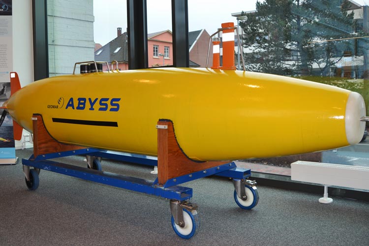 Abyss ist ein autonomes Tauchboot und in der Ausstellung zu sehen.