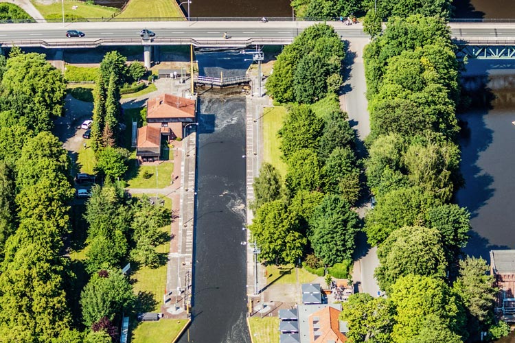 Die Schleuse Oldenburg muss regelmäßig überprüft werden. Foto: WSA Wegen einer Bauwerksinspektion wird die Schleuse Oldenburg vom 24.bis zum 30. April trocken gelegt und für die Schifffahrt gesperrt.