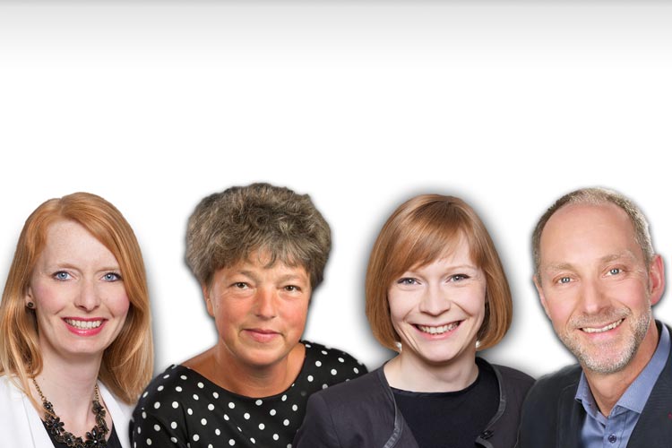 Gruppenbild mit Herrn: Angela Holz, Hanna Naber, Nicole Piechotta und Hilbert Schoe (von links) bewerben sich um die Landtagskandidatur bei der Oldenburger SPD. Fotos: privat Angela Holz, Hanna Naber, Nicole Piechotta und Hilbert Schoe bewerben sich um die Landtagskandidatur bei der Oldenburger SPD.