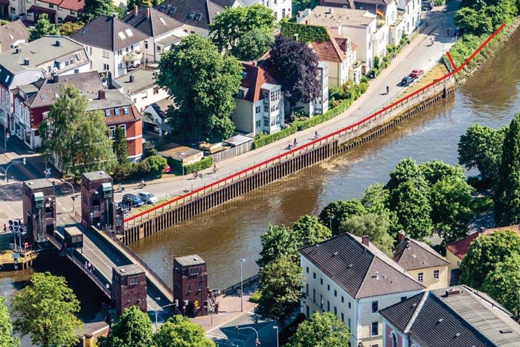 Die Uferwand an der Herman-Ehlers-Straße in OLdenburg wird erneuert.