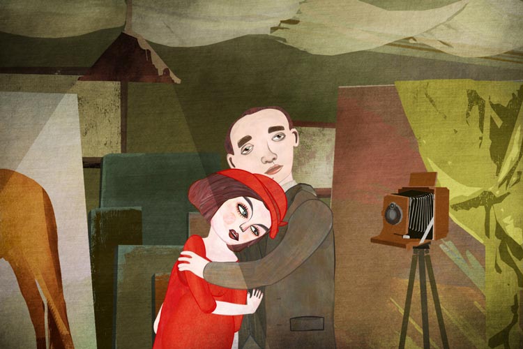 Die Animationen des Films wurden unter anderem durch Marc Chagall inspiriert. Foto: KinOLaden Werkstattfilm zeigt in Oldenburg den Film Die Hälfte der Stadt von Pavel Siczek.