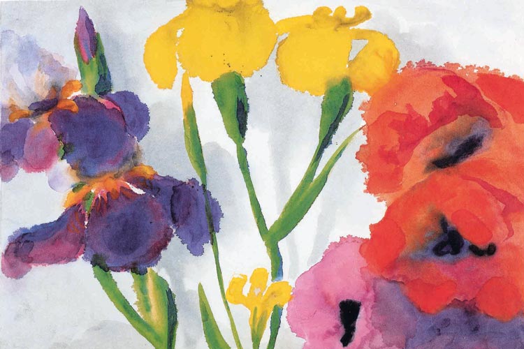 Emil Nolde - Schwertlilien und Mohn.