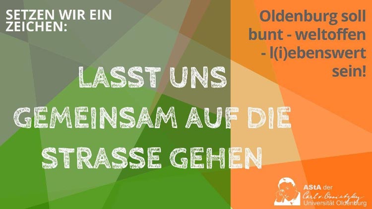 Am Donnerstagnachmittag wird für ein buntes und friedfertiges Oldenburg und gegen Gewalt demonstriert.