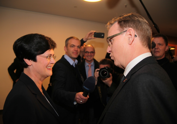 Bodo Ramelow und Christine Lieberknecht am 05.12.2014 im Erfurter Landtag, über dts Nachrichtenagentur