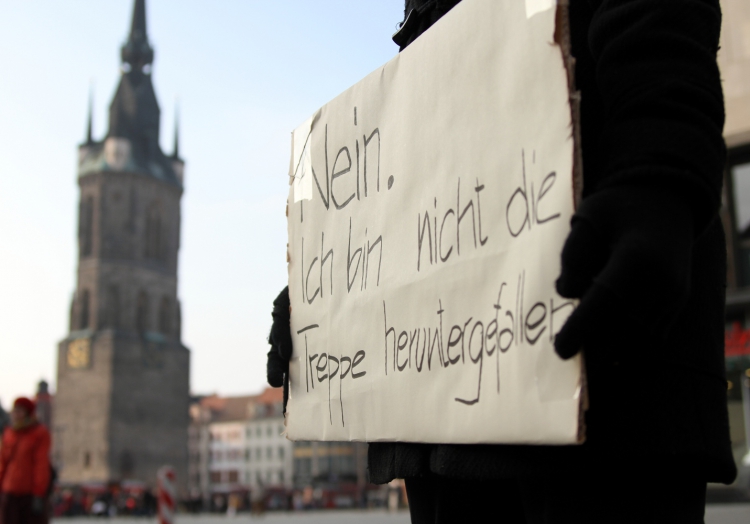 Demonstrantin gegen Gewalt an Frauen, über dts Nachrichtenagentur