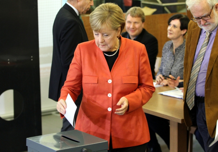 Angela Merkel bei der Stimmabgabe am 24.09.2017, über dts Nachrichtenagentur