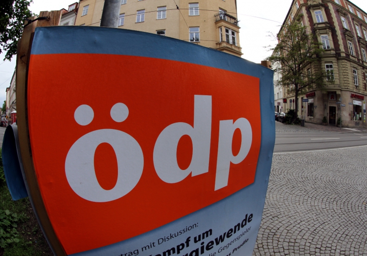 Wahlplakat für die ÖDP (Ökologisch-Demokratische Partei), über dts Nachrichtenagentur
