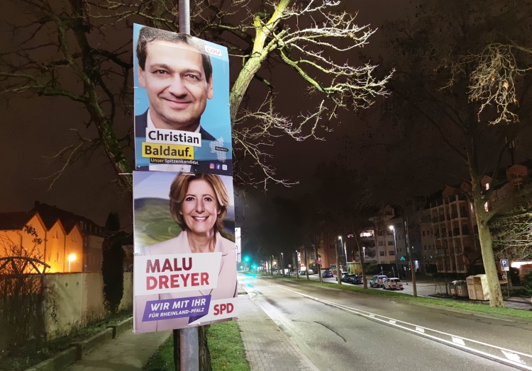 Wahlplakate zur Landtagswahl in Rheinland-Pfalz 2021, über dts Nachrichtenagentur