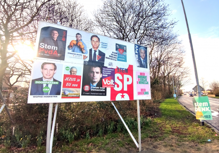 Plakate zur Parlamentswahl in den Niederlanden 2021, über dts Nachrichtenagentur