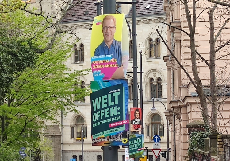 Wahlplakate zur Landtagswahl in Sachsen-Anhalt 2021, über dts Nachrichtenagentur