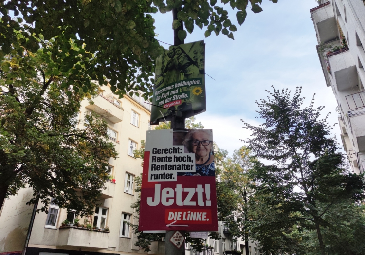 Wahlplakate von Grünen und Linken, über dts Nachrichtenagentur