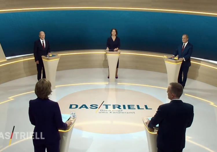 TV-Triell am 12.9.2021, ARD/ZDF-Fernsehbild, über dts Nachrichtenagentur