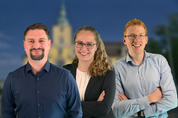 Die Junge Union schickt für die Spitze der Partei drei Kandidaten ins Rennen für die Wahl der Stellvertreter im CDU-Kreisvorstand (v.l.n.r.): Niklas Howad, Annika Eickhoff und Michael Schilling.