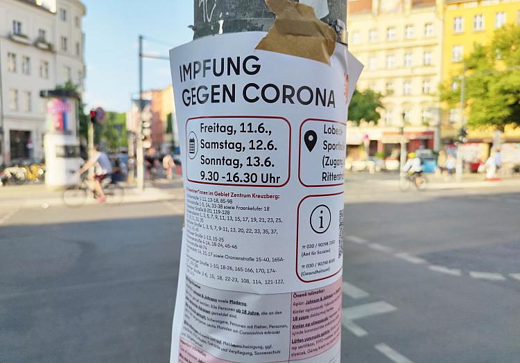 Aufruf zur Stadtteil-Impfung in Berlin-Kreuzberg, über dts Nachrichtenagentur
