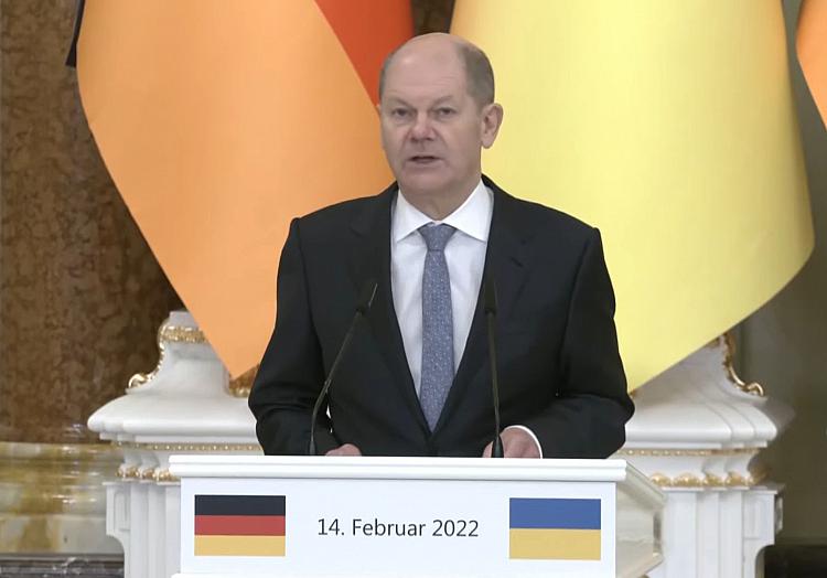 Olaf Scholz am 14.02.2022 in Kiew, über dts Nachrichtenagentur