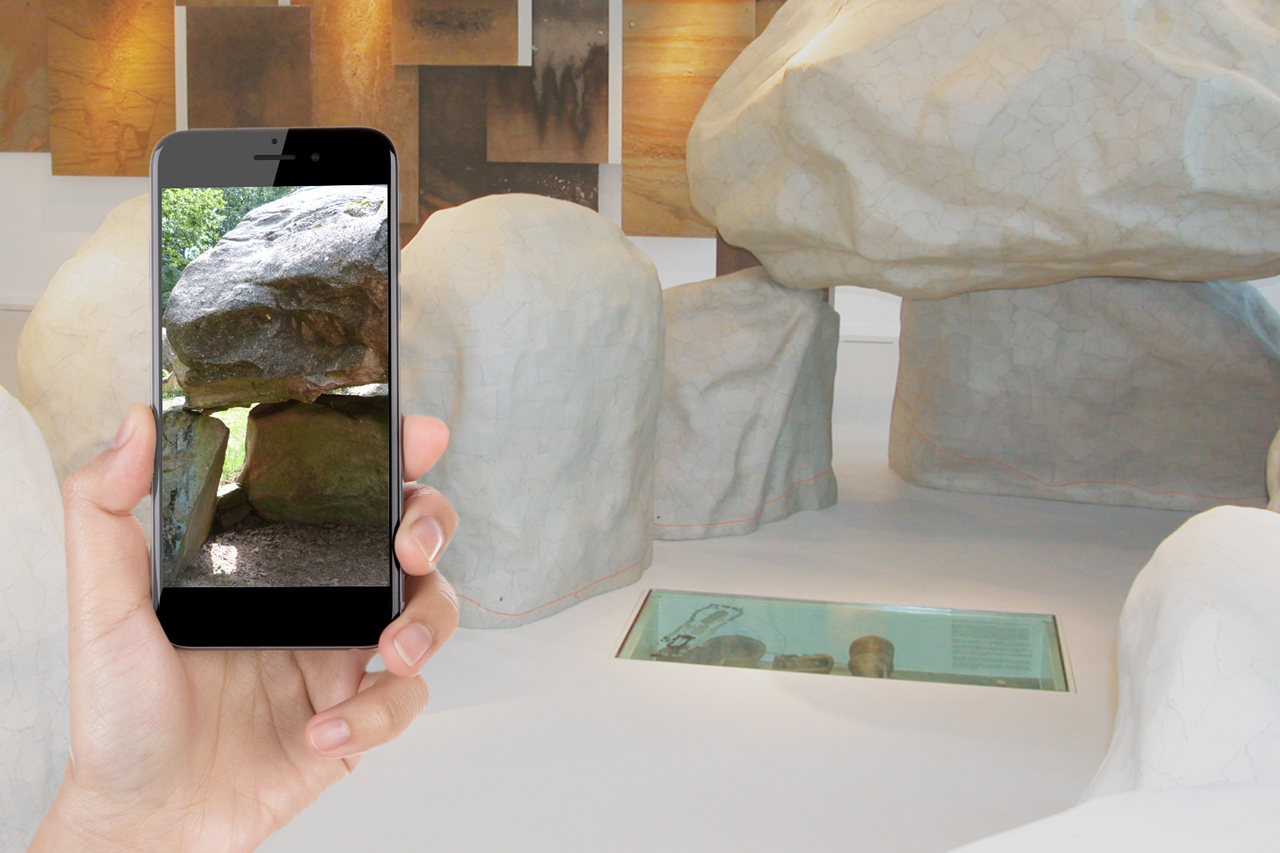 So könnte die Nutzung der neuen App „mega!lith 3D“ am Landesmuseum Natur und Mensch aussehen.