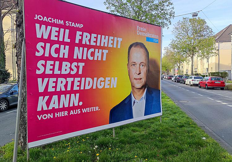 FDP-Plakat zur NRW-Landtagswahl 2022, über dts Nachrichtenagentur