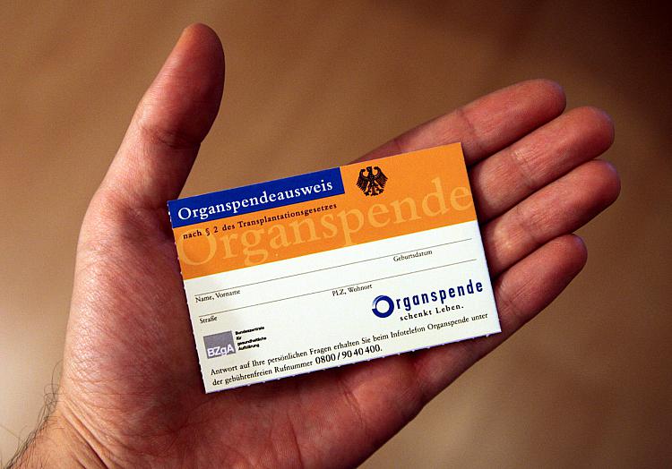 Organspendeausweis, über dts Nachrichtenagentur