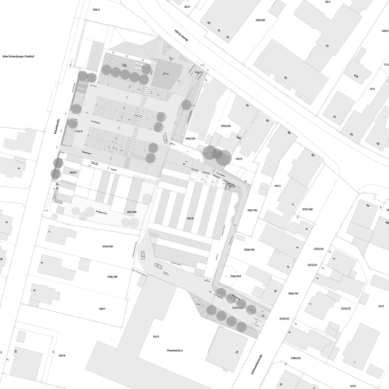 Der Lageplan des neuen Stadtteilzentrums Osternburg.