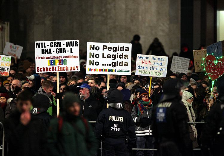 Legida-Gegendemo in Leipzig, über dts Nachrichtenagentur