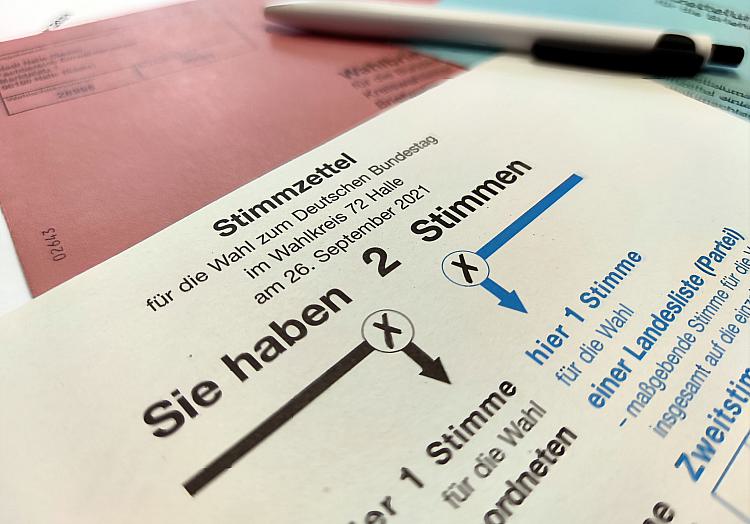 Stimmzettel zur Bundestagswahl 2021, über dts Nachrichtenagentur