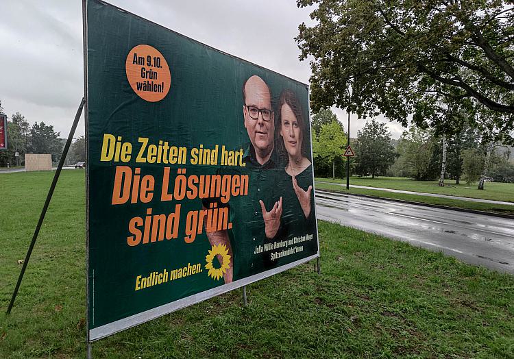 Grünen-Wahlplakat zur Landtagswahl Niedersachsen 2022, über dts Nachrichtenagentur
