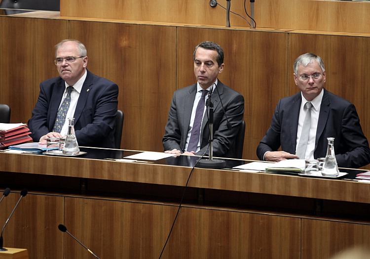 Christian Kern zu seiner Zeit als Kanzler zwischen Wolfgang Brandstetter und Alois Stöger, über dts Nachrichtenagentur