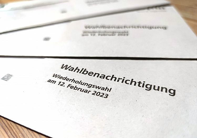 Benachrichtigung für Wiederholungswahl in Berlin am 12.02.2023, über dts Nachrichtenagentur