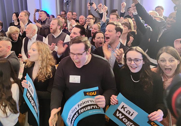 Berliner CDU-Wahlparty am 12.02.2023, über dts Nachrichtenagentur