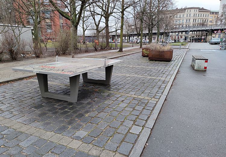 Tischtennisplatten auf Ex-Parkplätzen in Berlin-Kreuzberg, über dts Nachrichtenagentur