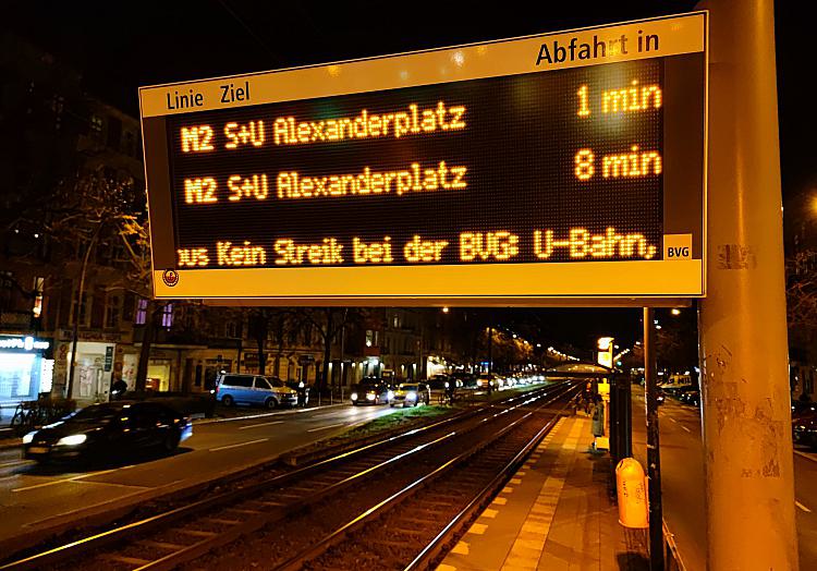 Streikhinweis bei der BVG, über dts Nachrichtenagentur