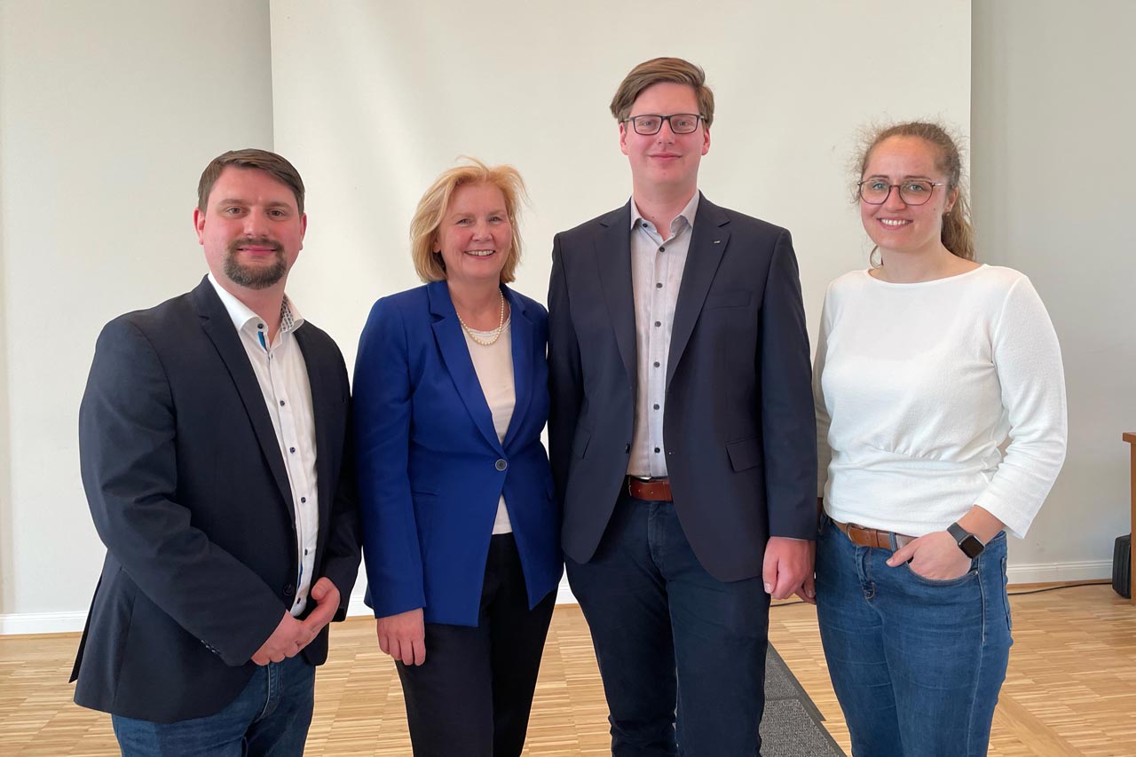 Die neue Parteispitze der Oldenburger CDU: Niklas Howad, Petra Averbeck, Ole Wehrmeyer und Annika Eickhoff.