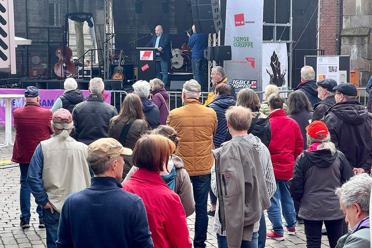 Oldenburger Rathausmarkt am 1. Mai 2022.