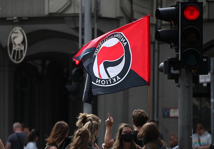 Antifa-Gegenprotest bei Demo von Corona-Skeptikern am 29.08.2020, über dts Nachrichtenagentur