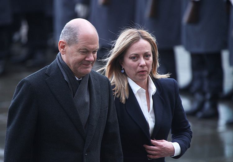 Giorgia Meloni und Olaf Scholz am 03.02.2023, über dts Nachrichtenagentur