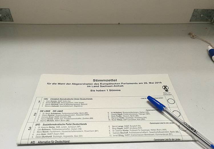 Stimmzettel zur Europawahl am 26.05.2019, über dts Nachrichtenagentur