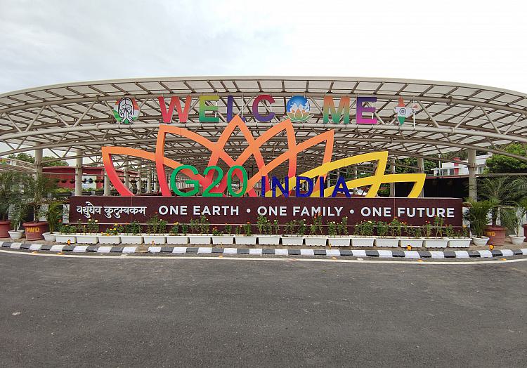 Logo des G20-Gipfels in Indien am 06.09.2023, über dts Nachrichtenagentur