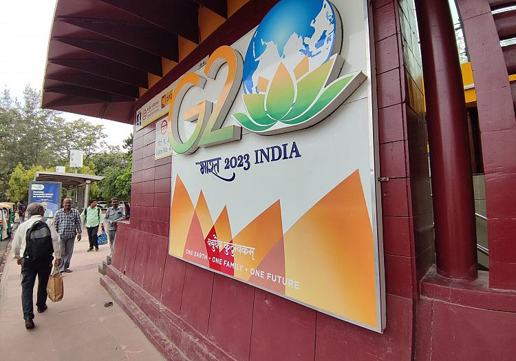 Logo des G20-Gipfels in Indien am 06.09.2023, über dts Nachrichtenagentur