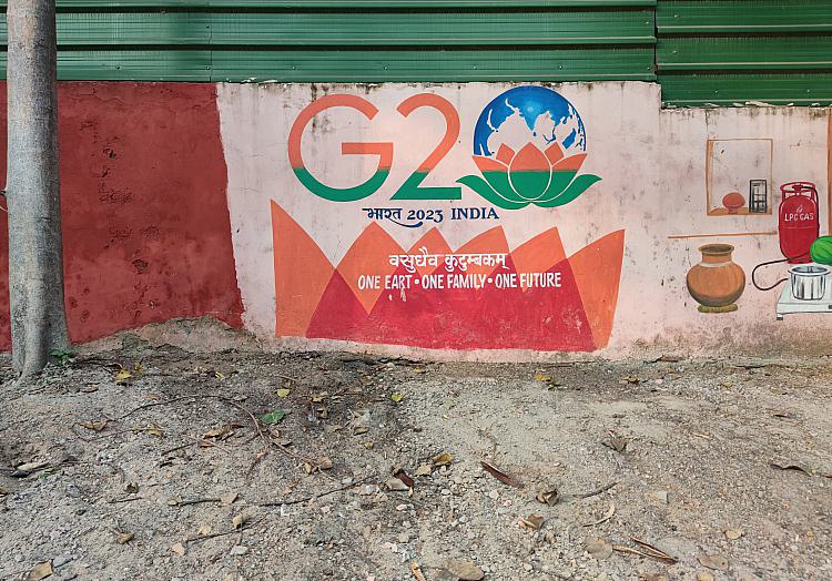 Logo des G20-Gipfels in Indien am 07.09.2023, über dts Nachrichtenagentur