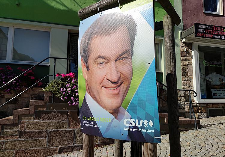 CSU-Wahlplakat zur Landtagswahl in Bayern 2023 am 15.09.2023, über dts Nachrichtenagentur