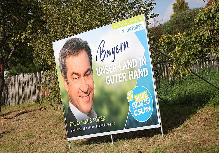 CSU-Wahlplakat zur Landtagswahl in Bayern 2023 am 15.09.2023, über dts Nachrichtenagentur