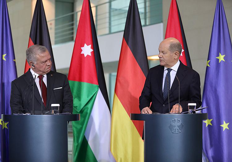 Abdullah II. bin al-Hussein und Olaf Scholz am 17.10.2023, über dts Nachrichtenagentur