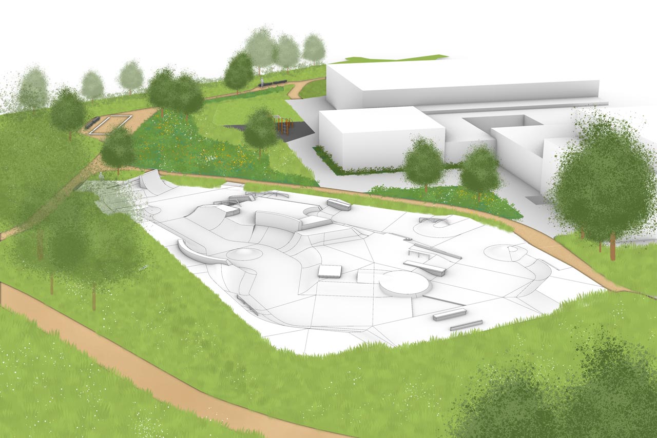 So soll die erweiterte Skateanlage in Eversten künftig aussehen (Planungsstand Oktober 2023).