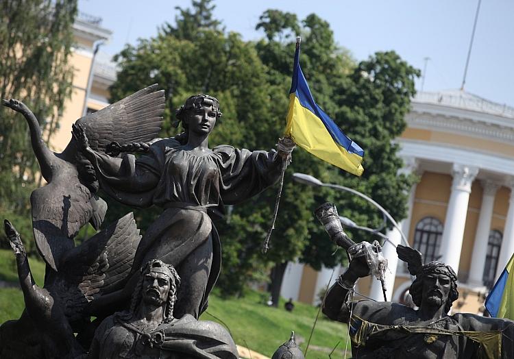 Ukrainische Flagge in Kiew (Archiv), via dts Nachrichtenagentur