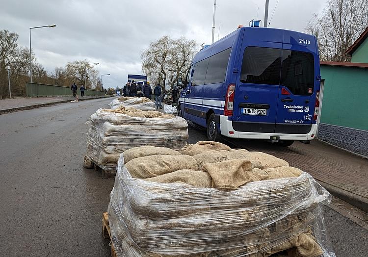 Sandsäcke zum Hochwasserschutz am 04.01.2024, via dts Nachrichtenagentur